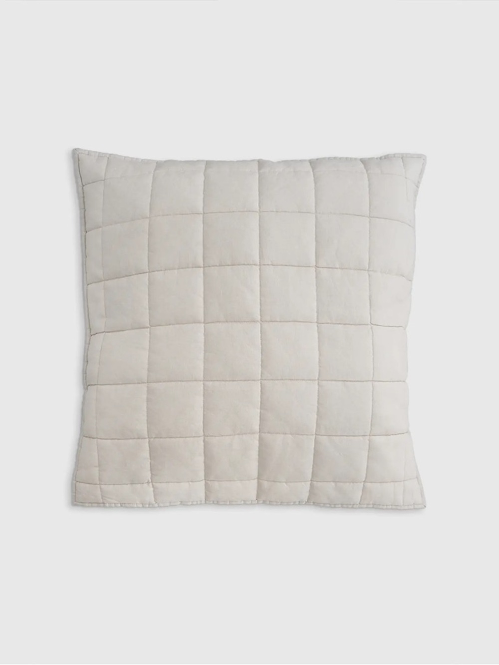 QUINCE European Linen Box Quilted Euro Sham Sand 7689